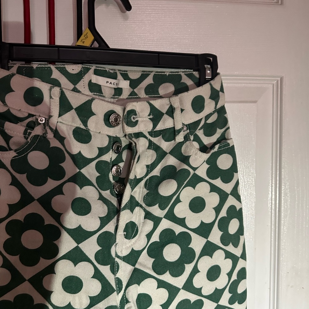 PacSun Green Floral Patterned Women's Jeans